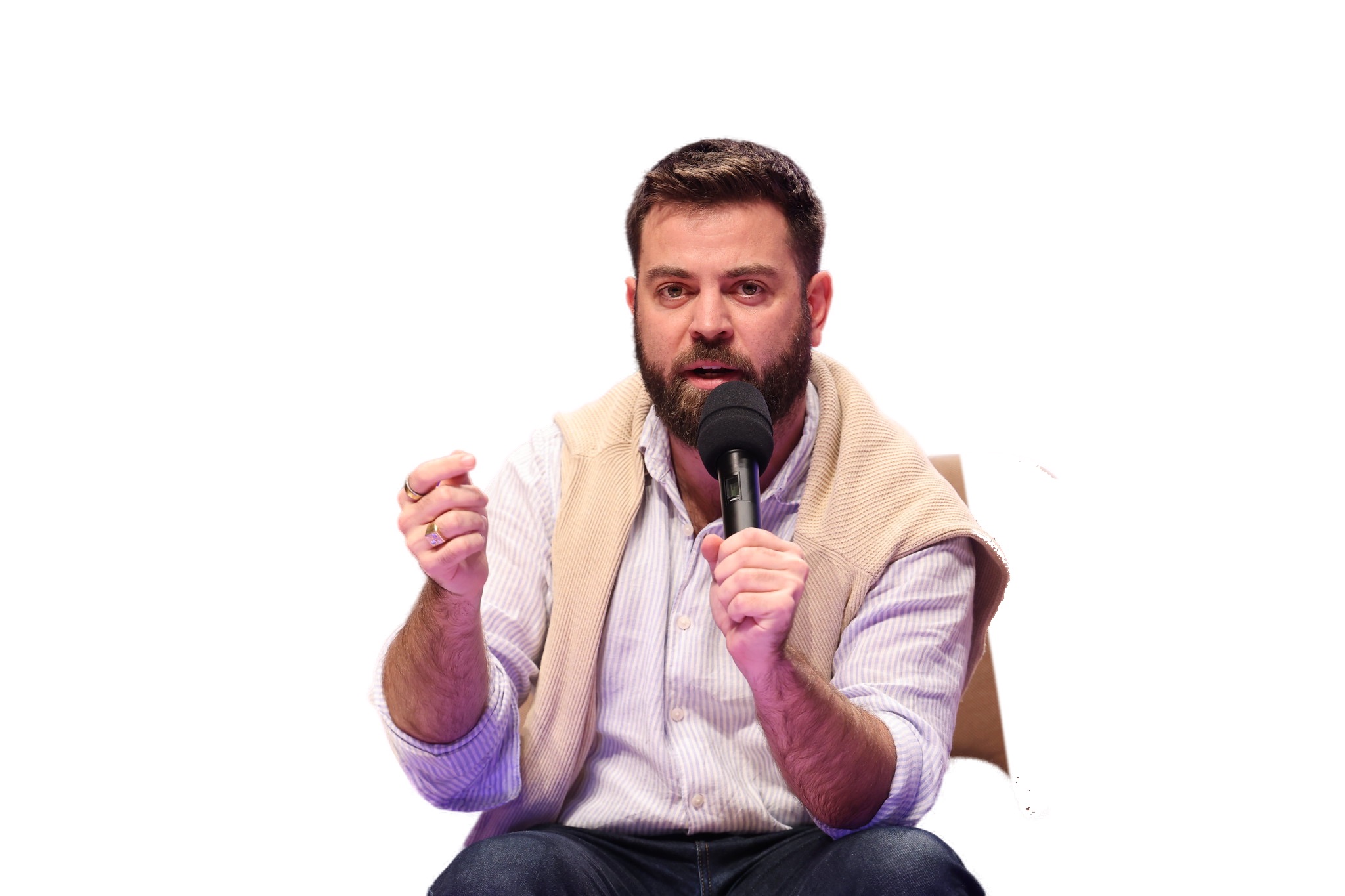 Kevin Chavanne speaking on a venture panel.